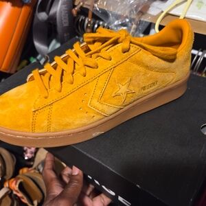 Converse Pro Leather Women Shoes - Mustard Yellow